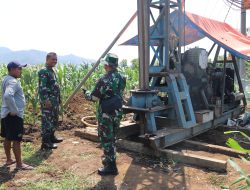 Kebutuhan Air sudah terpenuhi, atas upaya satgas TMMD ke 122, Kodim 0809/Kediri membuat Sumur Bor