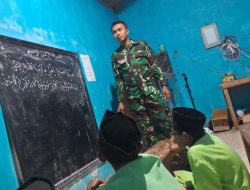 Pengabdian untuk Rakyat,Personil Satgas TMMD 122 jadi Guru Ngaji di Madrasah Diniyah Takmiliyah (Riyadhus Sholichin) Pagung