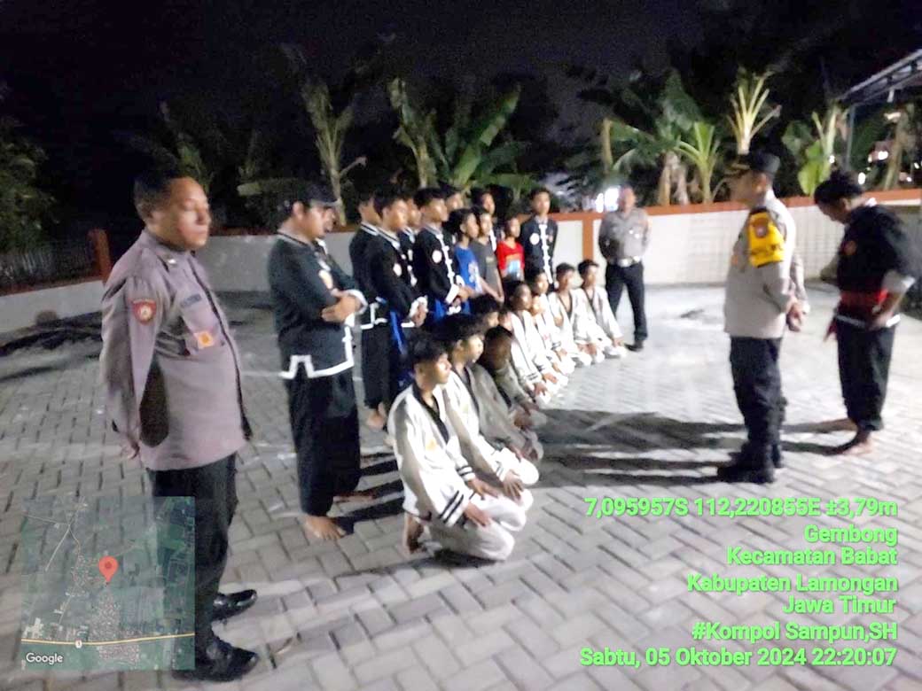 Kapolsek Babat Bersama Anggotanya Mendatangi Tempat Latihan Perguruan Silat Guna Berikan Himbauan Khamtibmas
