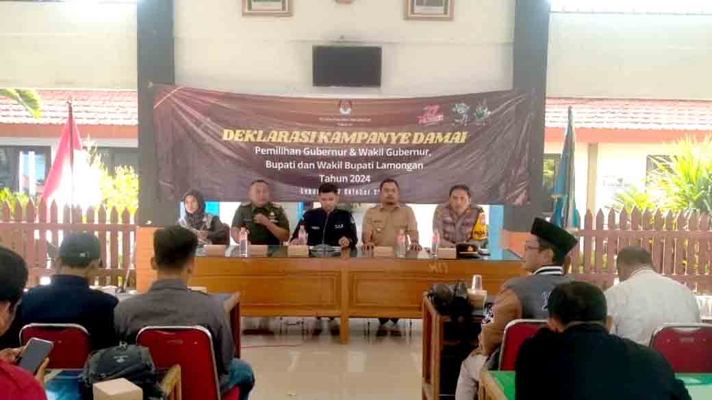 Kapolsek Sekaran Hadiri Deklarasi Kampanye Damai 2024 Di Pendopo Kecamatan