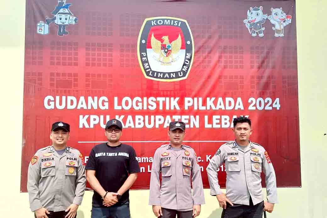 Pastikan Aman, Polres Lebak Laksanakan Pengamanan Gudang Logistik Kpu Lebak