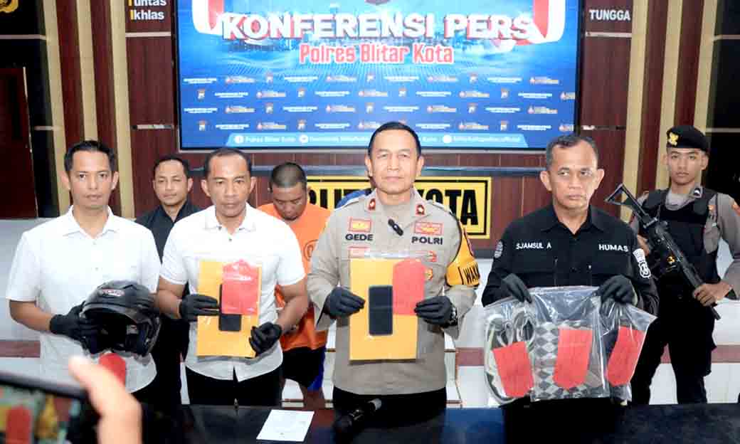 Polres Blitar Kota Berhasil Amankan Pelaku Begal Dengan Modus Kempes Ban