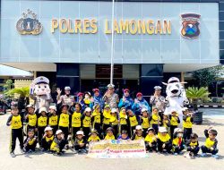 Unit Kamsel Gelar Polsanak di Mapolres Lamongan Ajak Anak Anak Sadar Lalu Lintas Sejak Dini