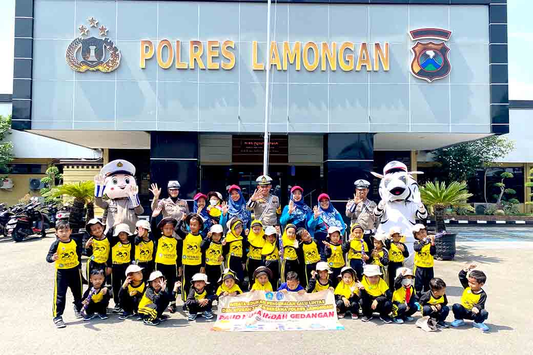 Unit Kamsel Gelar Polsanak Di Mapolres Lamongan Ajak Anak Anak Sadar Lalu Lintas Sejak Dini