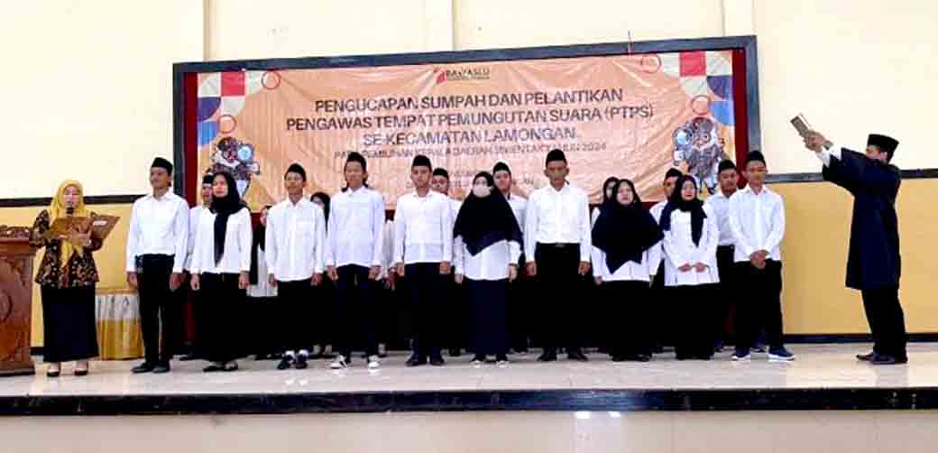 Bawaslu Lamongan Lantik 2060 Pengawas Tps Dalam Pilkada Serentak 2024