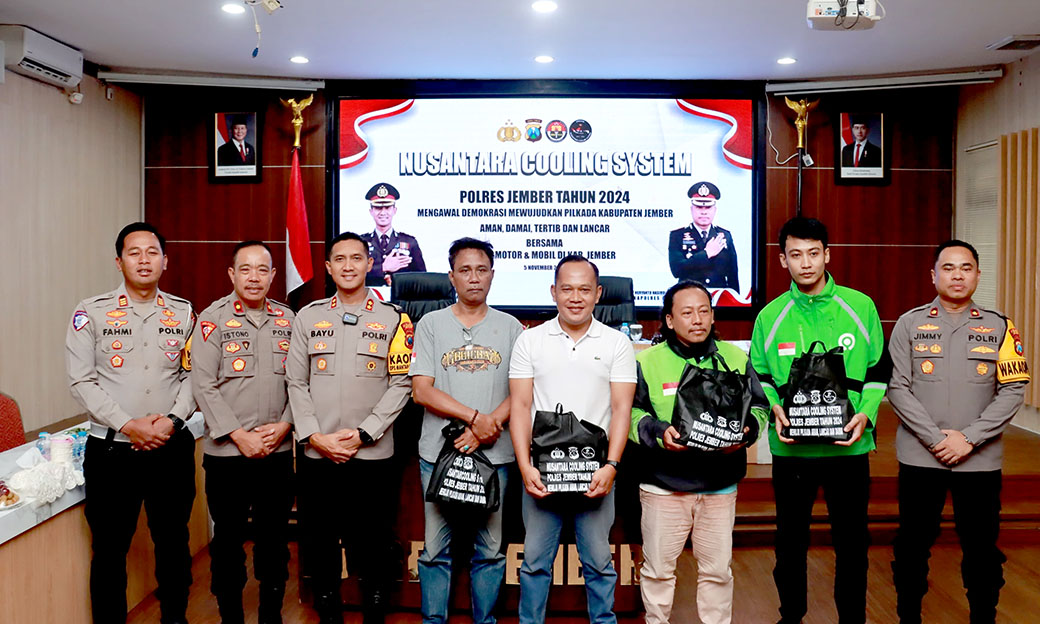 Cooling System Di Pilkada 2024, Polres Jember Bersama Komunitas Motor