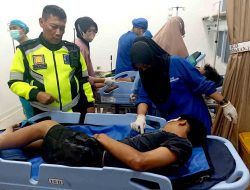 Luar Biasa ! Kesigapan Kabag Ops Polres Kediri Kota Dalam Membantu Korban Laka Lantas Tunggal