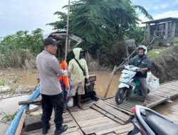 Antisipasi Banjir, Polres Lamongan Tingkatkan Pemantauan Debit Air Bengawan Solo