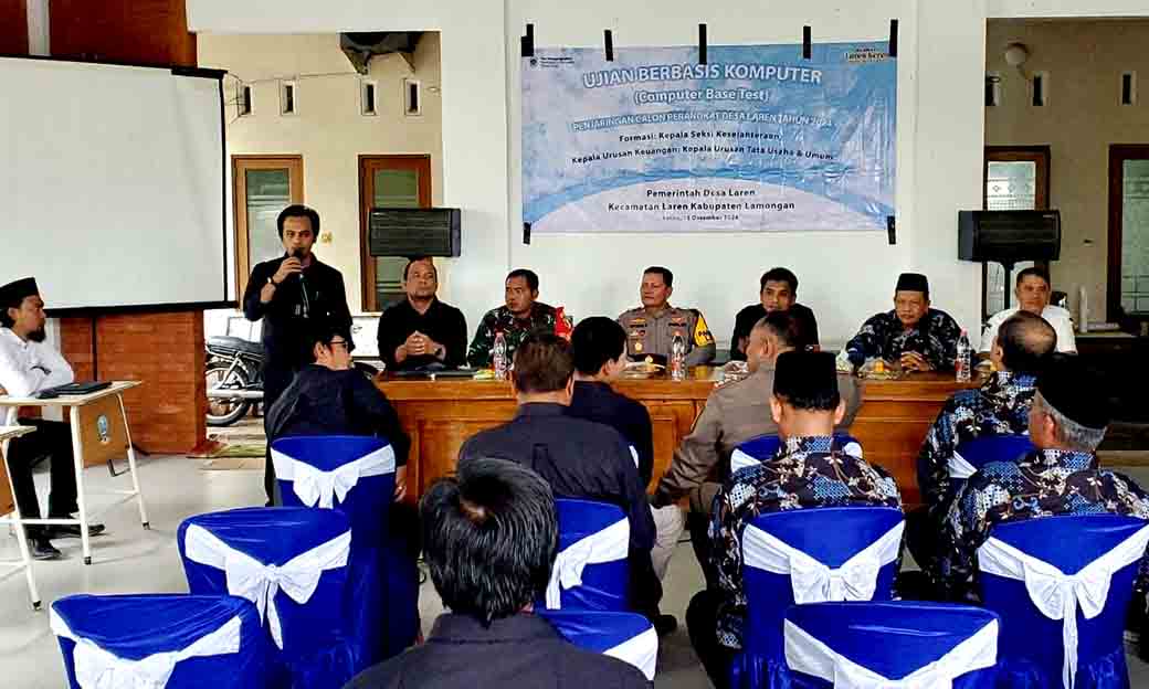 Kapolsek Laren Bersama Forkopimcam Laren Memantau Ujian Perangkat Desa