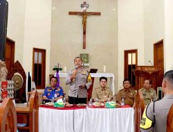 Pastikan Rasa Aman Saat Perayaan Natal, Kapolres Kediri Kota Bersama OPD Kab Kediri Kunjungi Gereja