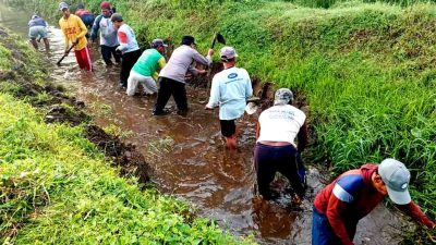 Personel Polsek Pagu Ikuti Kerja Bakti Padat Karya Bersama Warga Dusun Padangan 2