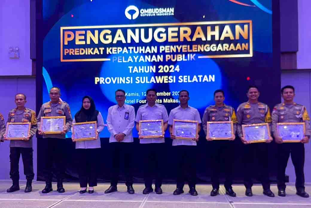 Polres Takalar Raih Peringkat Kedua Dalam Penilaian Kepatuhan Pelayanan Publik 2024