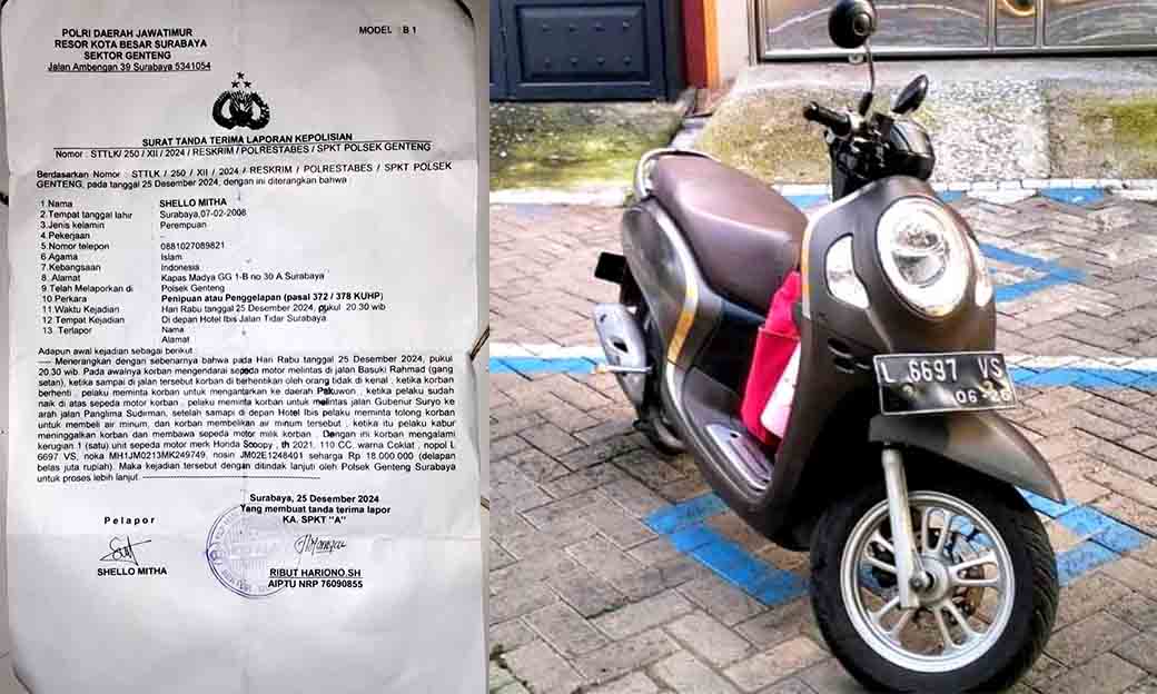 Gadis Sman 9 Surabaya Kehilangan Sepeda Motor Akibat Gendam Di Gang Setan