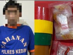 Petugas Buser Satresnarkoba Polres Kediri menangkap seorang pria berinisial AFS (31) warga Kecamatan Badas Kabupaten Kediri