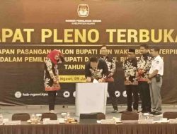 KPU Ngawi Menetapkan Ony-Antok Sebagai Bupati dan Wakil Bupati Ngawi Terpilih