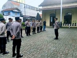 Kapolsek Babat Pimpinan Apel Dalam Rangka Penyekatan Perguruan Silat