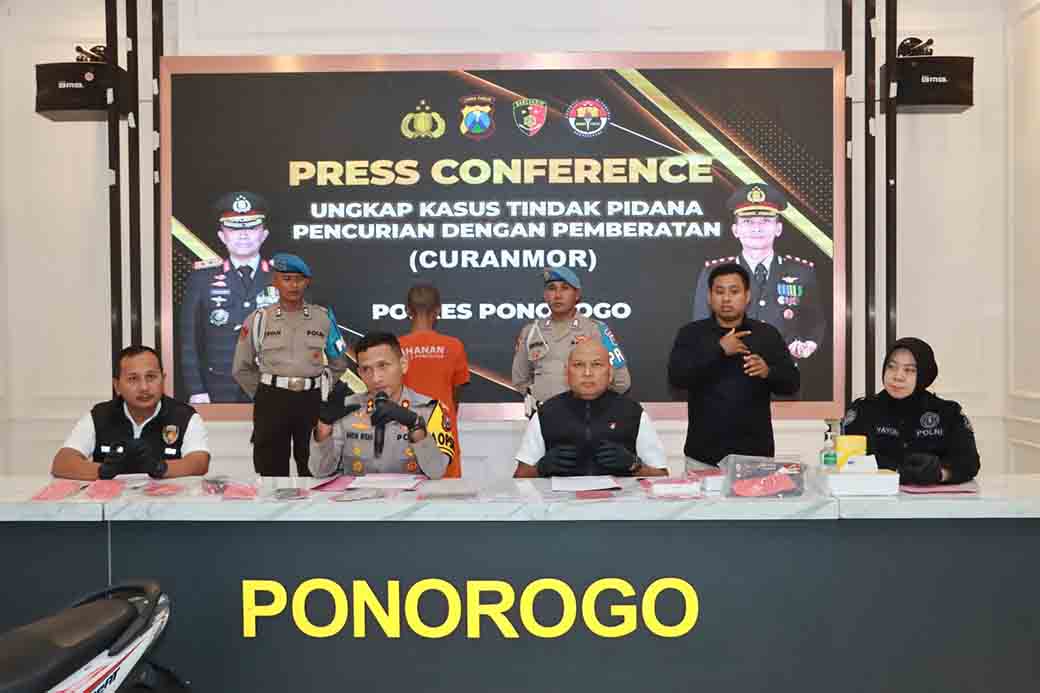 Polres Ponorogo Ungkap Kasus Curanmor, Tersangka Residivis Diamankan