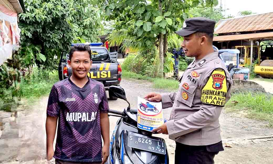 Polsek Laren Berikan Himbauan Waspada Curanmor Di Wilayah Kecamatan Laren