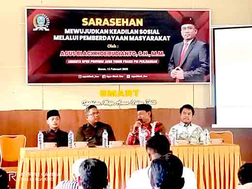 Sarasehan, Agus Black Hoe Komitmen Tidak Potong Anggaran Pokir