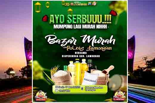 Hari ini, polres lamongan bersama disperindag gelar pasar murah
