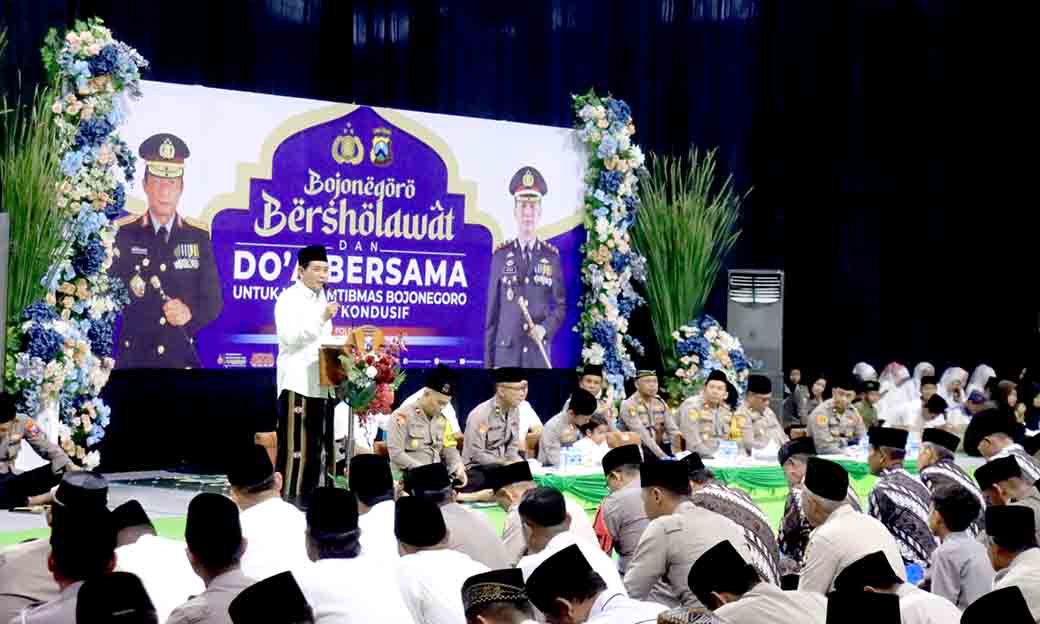 Polres bojonegoro bersholawat, perkuat keamanan jelang idul fitri