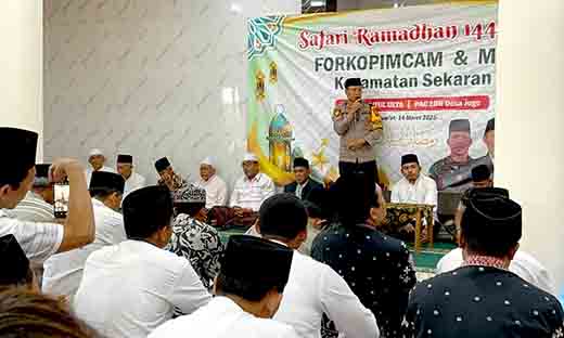 Safari ramadhan bersama forkopimcam, kapolsek sekaran sampaikan pesan