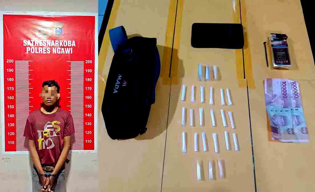 Puluhan paket sabu siap edar berhasil digagalkan satresnarkoba polres ngawi