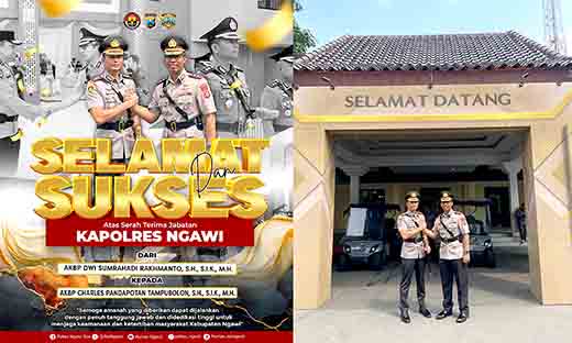 Tongkat kepemimpinan orang nomor satu di polres ngawi berganti
