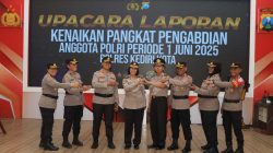 Kompak, Pasangan Suami Istri di Polres Kediri Kota Naik Pangkat Pengabdian