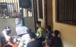 Kegiatan Pembinaan Rohani dan Mental (Binrohtal) di Ruang Tahanan Polres Kediri