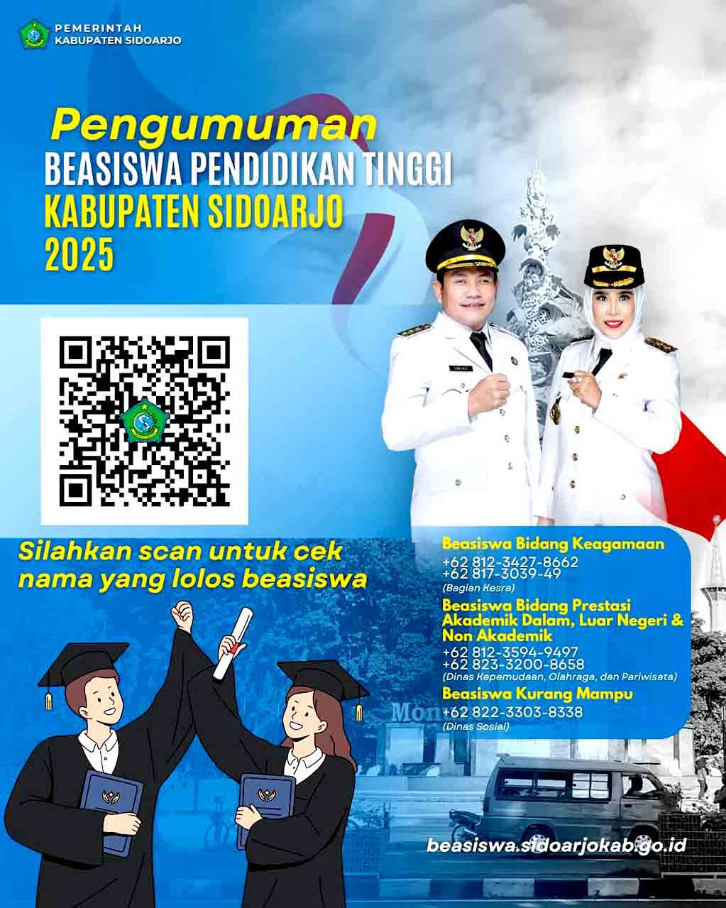 Pemkab sidoarjo kembali salurkan beasiswa pendidikan tinggi untuk ribuan mahasiswa