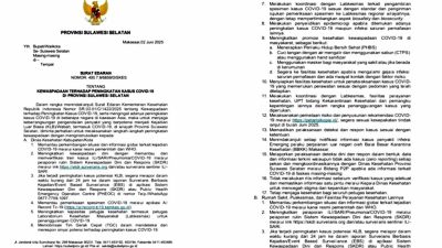 Pemprov sulsel terbitkan surat edaran antisipasi
