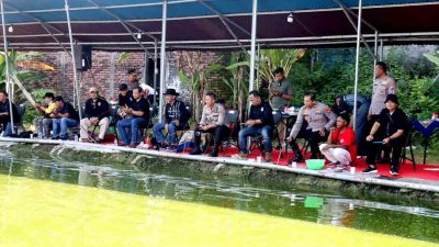 Perkuat silaturahmi jelang suroan, polres bojonegoro gelar gathering lomba mancing bersama pesilat
