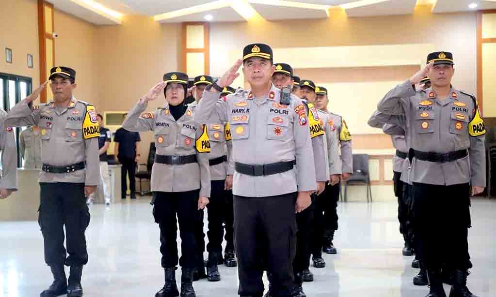 Polres kediri teguhkan pengabdian lewat upacara pemuliaan nilai nilai tribrata