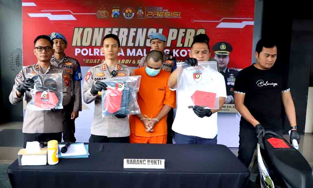 Polresta malang kota berhasil amankan begal driver ojol buron tiga bulan