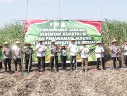 Dukung Program Nasional Swasembada Pangan, Polres Kediri Kota Gelar Tanam Jagung Serentak di Kelurahan Dermo