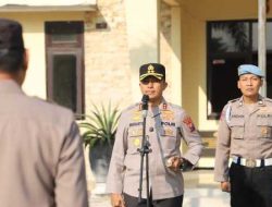 Kapolres Kediri Pimpin Pelaksanaan Apel Pagi di Polsek Plemahan