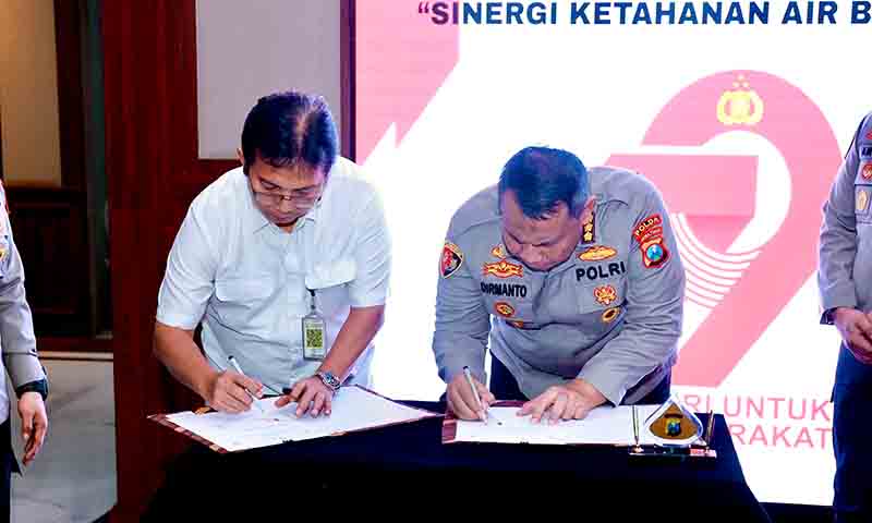 Kolaborasi polda jatim dan bbws brantas di hari bhayangkara ke 79 bangun sumur bor dukung efisiensi air dan ketahanan pangan