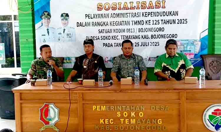 Tmmd 125 bojonegoro di desa soko temayang gelar sosialisasi adminduk