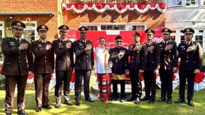 Perwira Polri Penerima Beasiswa LPDP Ikuti Upacara HUT RI ke-80 di London