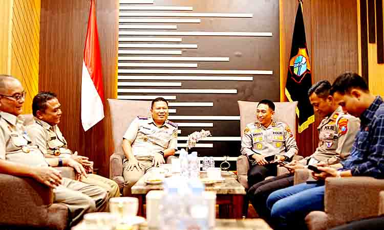 Silaturahmi bpn kabupaten kediri dengan polres kediri kota pererat sinergi jaga kondusifitas