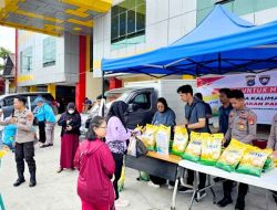 Sinergi Polda Kaltara dan Bulog Gelar “Pangan Murah” di CFD Tanjung Selor, Ratusan Karung Beras Ludes Terjual