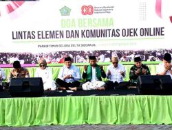 Ribuan Ojol Sidoarjo Ikut Doa Bersama, Bupati Subandi: Mari Jaga Rumah Kita