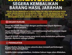 Polres Kediri Kota Imbau Pelaku Penjarahan Segera Kembalikan Barang Hasil Jarahan