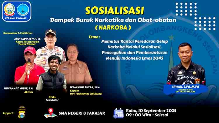 Kepala upt sma 8 takalar tegas tolak narkoba