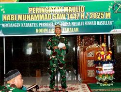 Kodim 1426/Takalar Peringati Maulid Nabi, Dandim Ajak Prajurit TNI Teladani Akhlak Rasulullah