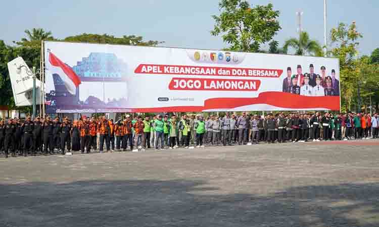 Pemkab lamongan gelar apel kebangsaan dan doa bersama jogo lamongan