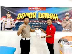 Peduli Sesama, Satlantas Polres Ngawi Gelar Donor Darah