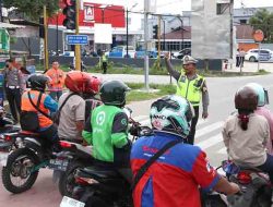 Ditlantas Polda Kaltara Gelar Sosialisasi Ruang Henti Khusus (RHK) di Simpang Unikal Tanjung Selor