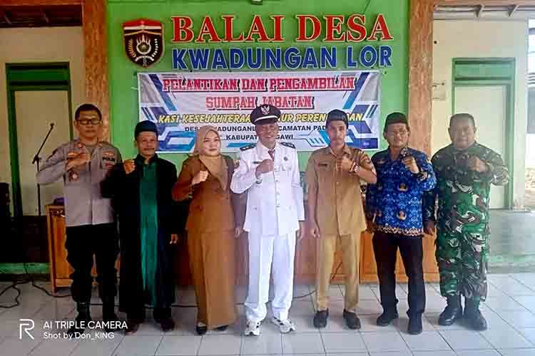 Kades kwadungan lor padas ngawi lantik dua perangkat desa